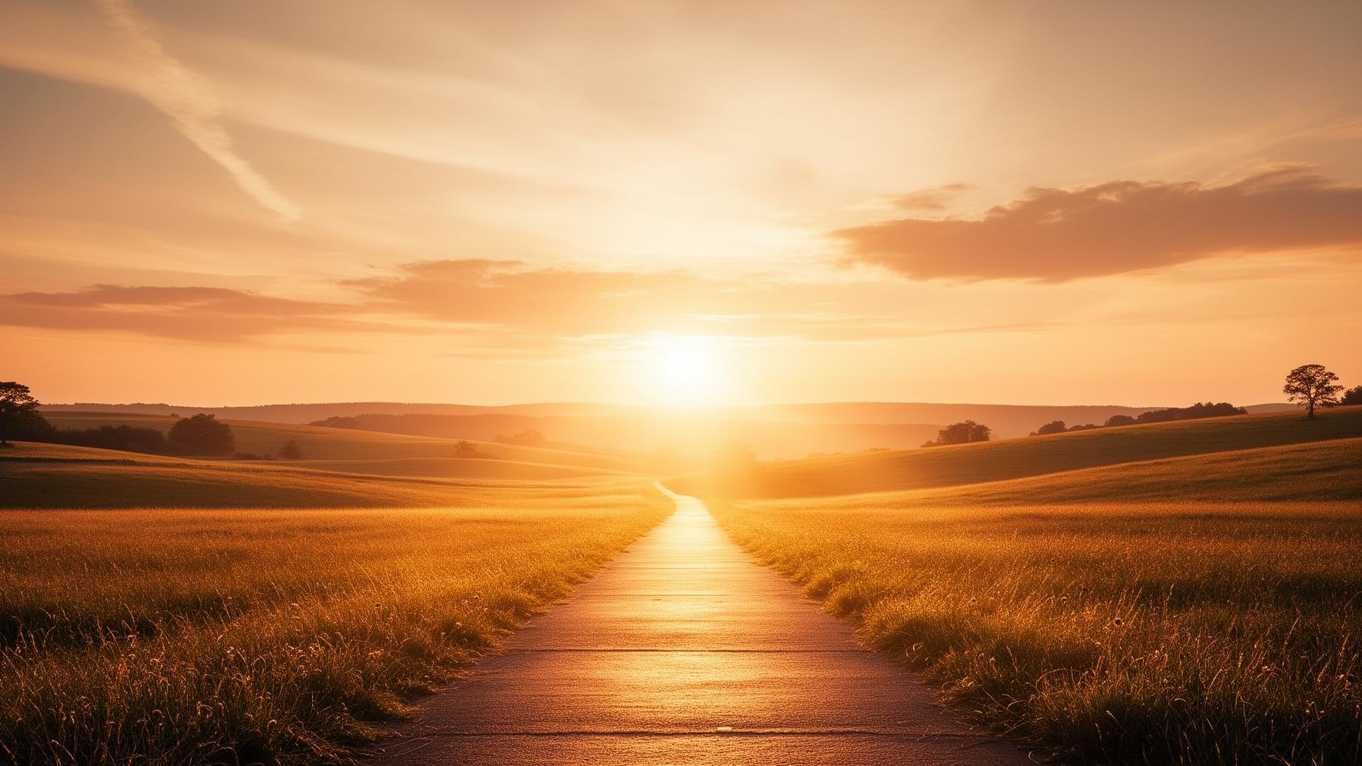 Golden sunrise pathway